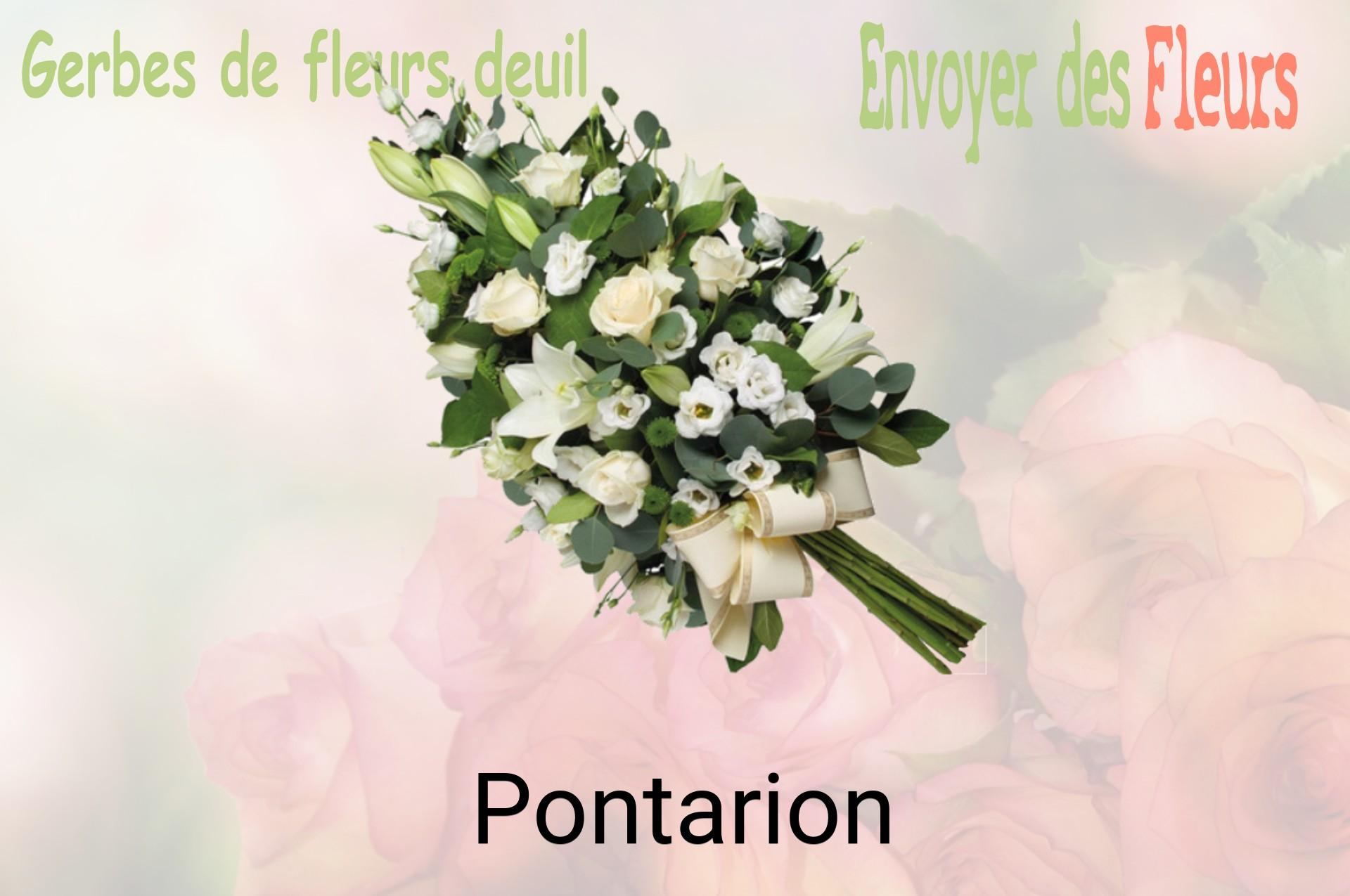 Gerbe de fleurs de deuil livrée à Pontarion